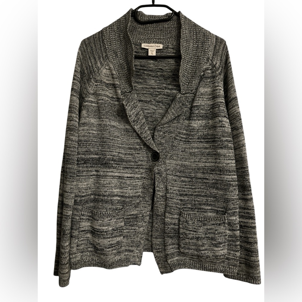 Coldwater Creek cotton cardigan size XL heathered gray